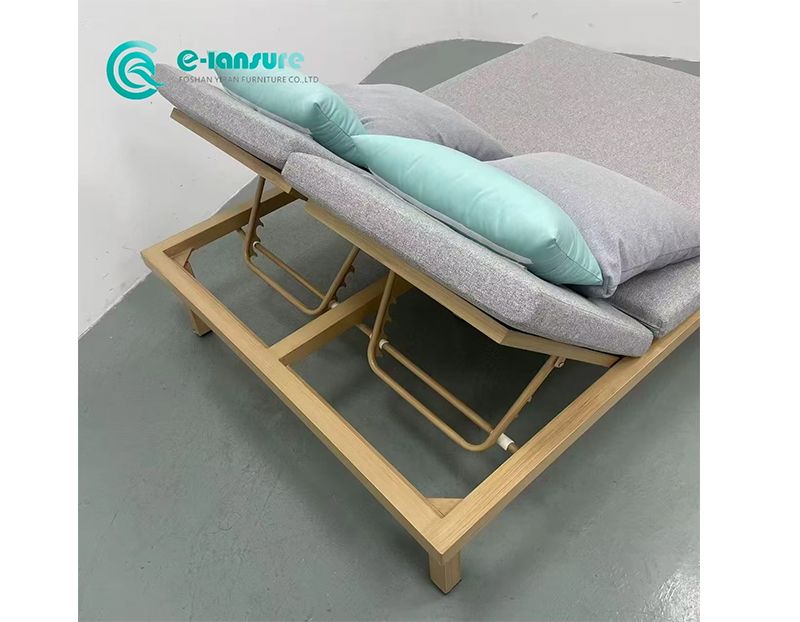 Durable Outdoor Patio Sun Lounger Aluminum Frame with Wooden Finish and Waterproof Fabric Cushions Comfortable Garden Lounger