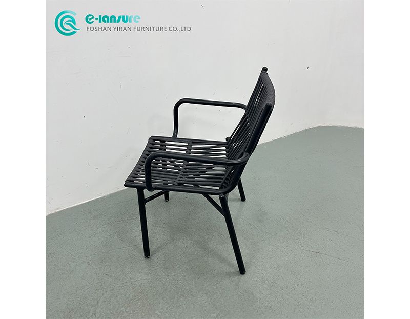 Minimalist Casual Patio Dining Set Wholesale Elegant Aluminum Frame Woven Rope Chairs with Stylish Coffee Table Garden Furniture