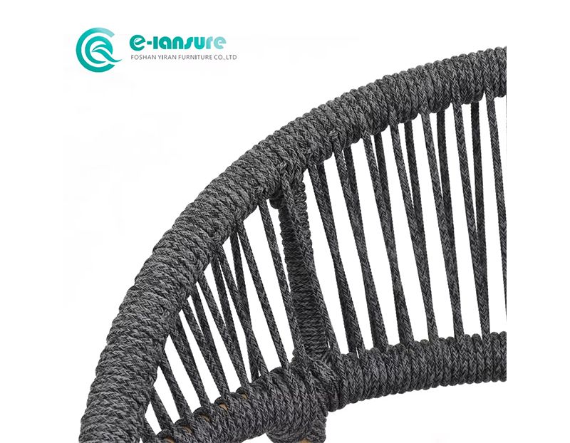 Elegant Solid Teak Wood Outdoor Dining Chair Woven Rope Seat Waterproof Patio Chair for Villa Hotel Garden Seating