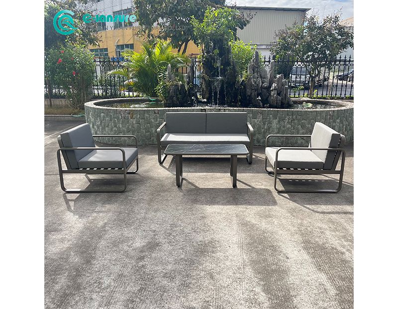 Durable Leisure Aluminum Frame Minimalist Casual Outdoor Sofa Set Waterproof Fabric Garden Patio Furniture