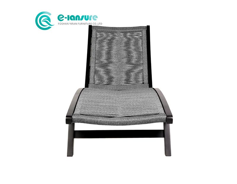 Minimalist Style Durable Aluminum Frame Sun Lounger Woven Rope Patio Sun Bed for Hotel Courtyard