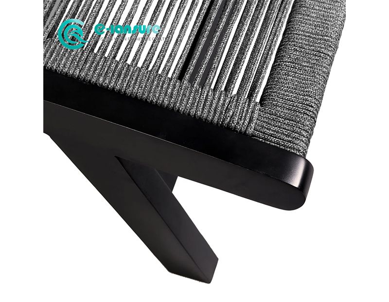 Minimalist Style Durable Aluminum Frame Sun Lounger Woven Rope Patio Sun Bed for Hotel Courtyard