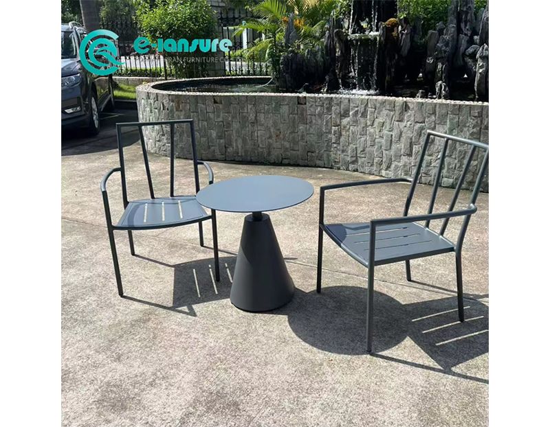 Hot Sale Products Garden Lounge Chair and Coffee Table Furniture Set Aluminum Frame Dining Set for Resort Garden Patio