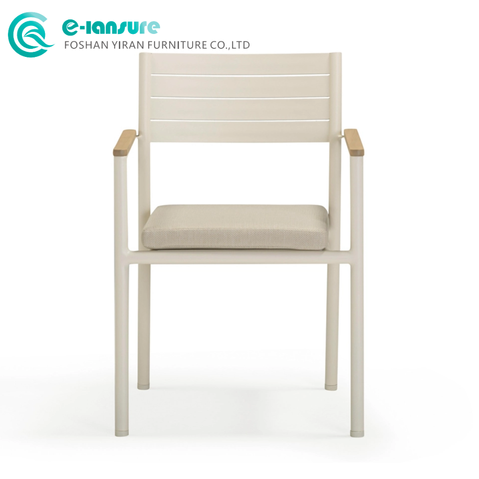 Modern Minimalist Outdoor Dining Chair Aluminum Frame Wholesale Waterproof Cushion Furniture for Hotel  Garden Use