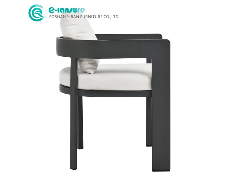Minimalist Modern Outdoor Garden Dining Chair Aluminum Frame Waterproof Cushion Comfortable Patio Chair