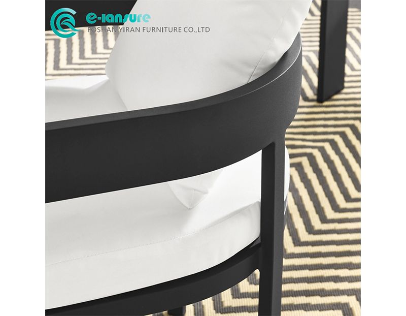 Minimalist Modern Outdoor Garden Dining Chair Aluminum Frame Waterproof Cushion Comfortable Patio Chair