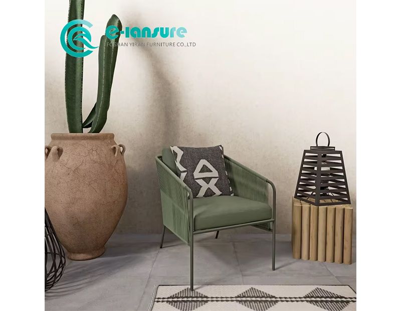 Leisure Modern High Quality Durable Aluminum Frame and Rope Chair All Weather Outdoor Patio Chair for Garden Hotel