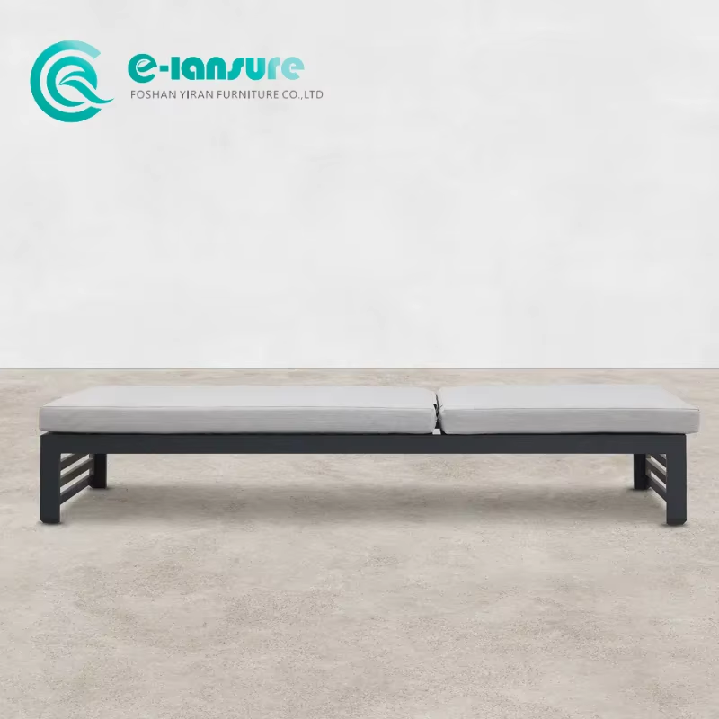 Durable Elegant Aluminum Frame Portable Sun Lounger All-Weather  Foldable Chaise Lounge for Hotel Patio Poolside