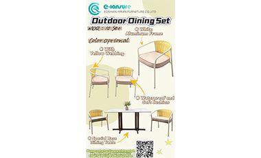 Brighten Your Outdoor Dining with Our Yellow Webbing Aluminum Set！