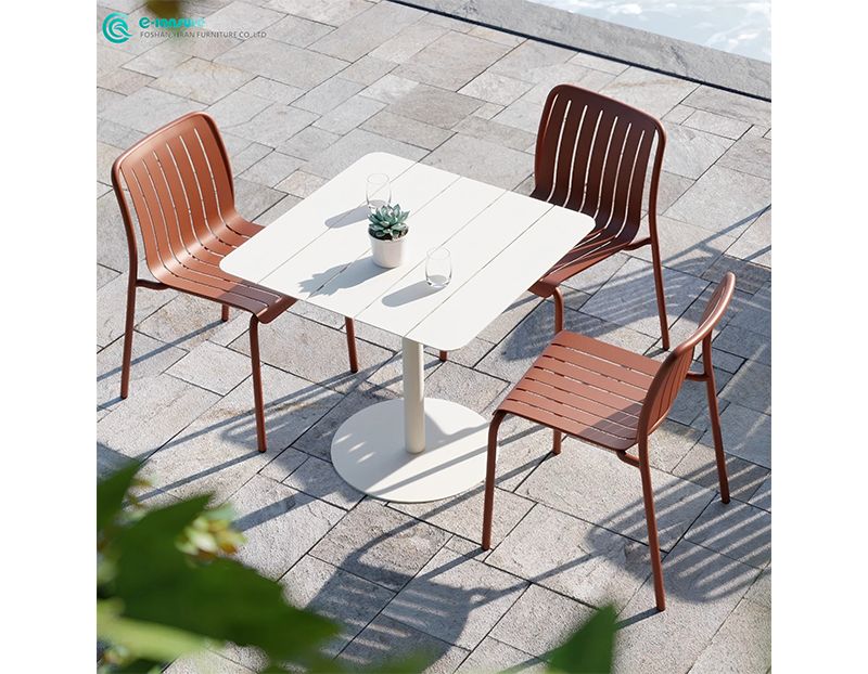 Modern Casual Outdoor Garden Furniture All Aluminum Frame Chair and Table Set for Villa Patio Courtyard