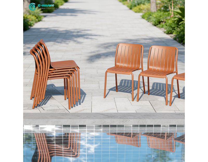 Modern Casual Outdoor Garden Furniture All Aluminum Frame Chair and Table Set for Villa Patio Courtyard