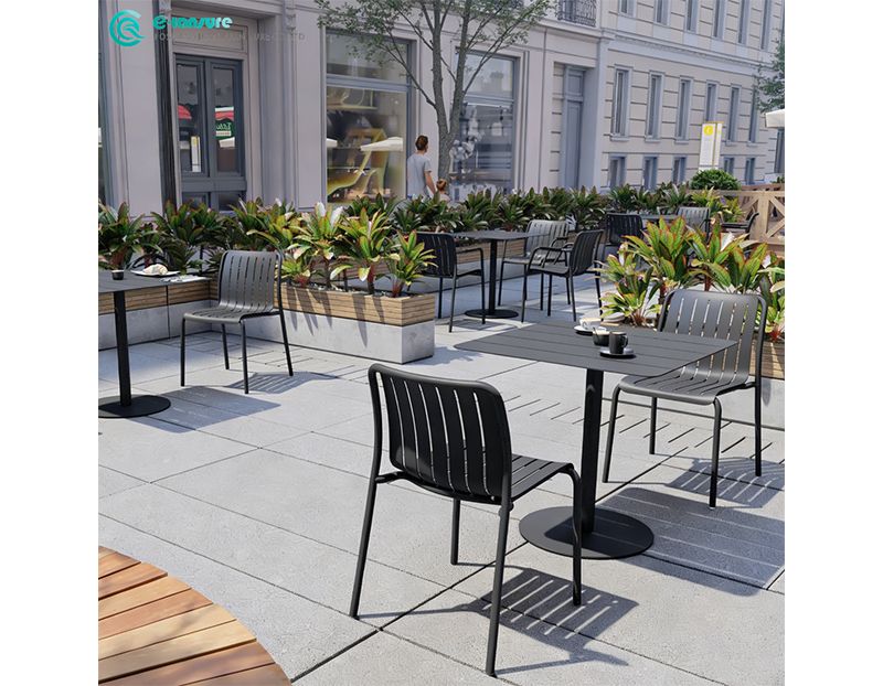 Modern Casual Style Outdoor Furniture Set All Aluminum Frame Chair and Table for Garden Villa Patio Courtyard and Cafe