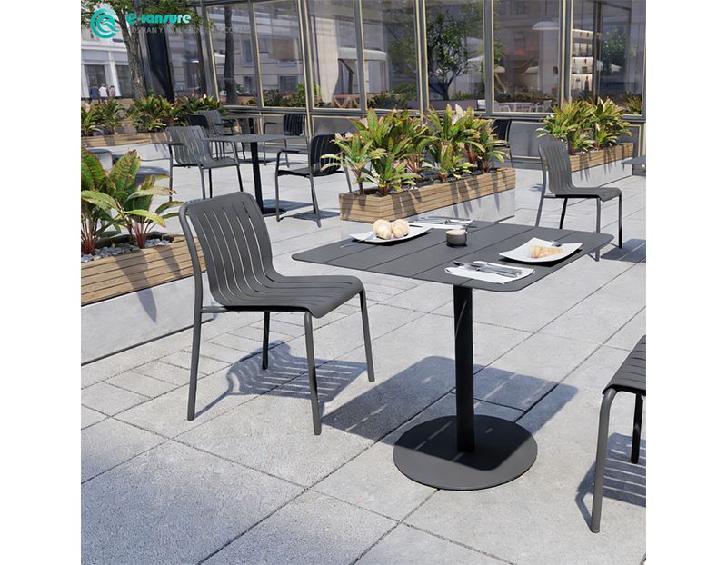 Modern Casual Style Outdoor Furniture Set All Aluminum Frame Chair and Table for Garden Villa Patio Courtyard and Cafe