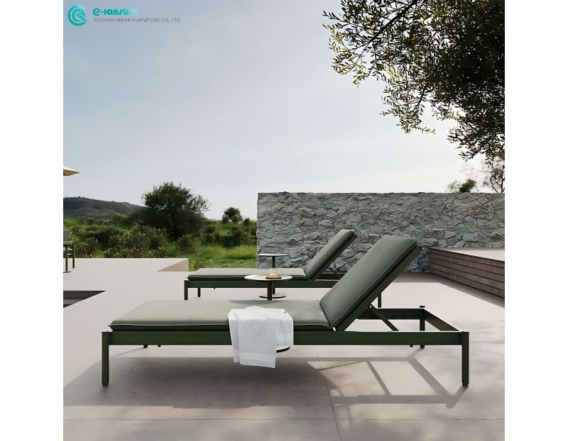 Casual Design Outdoor Sun Lounger Aluminum Frame with Waterproof Waterproof Cushion Furniture