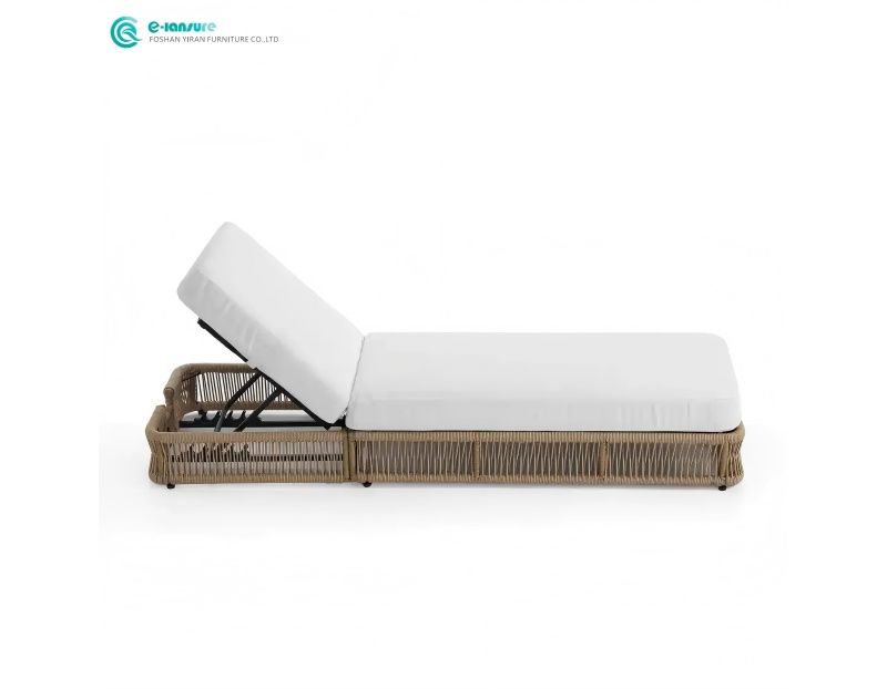 Stylish Outdoor Sun Lounger Durable Aluminum Frame with Woven Rope Elegant Design