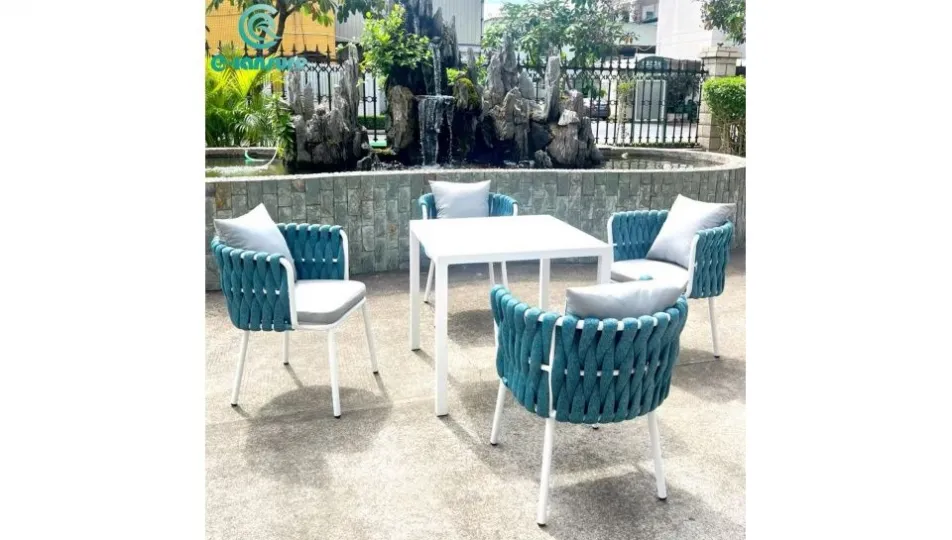 Home Outdoor Blue Rope Furniture set: Best selling, custom durable chair series