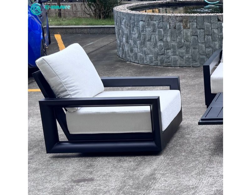 Outdoor Garden Furniture Combination Aluminum Frame Sofa Set with Waterproof Cushion  for Hotel Outdoor Space