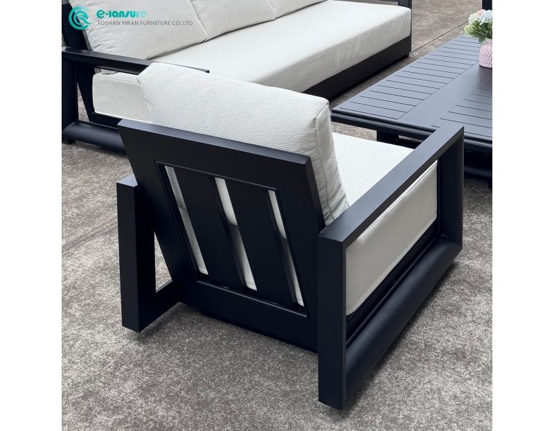 Outdoor Garden Furniture Combination Aluminum Frame Sofa Set with Waterproof Cushion  for Hotel Outdoor Space