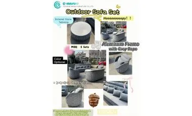 Hot‑sell Rope Woven Outdoor Sofa Set for Garden & Hotel