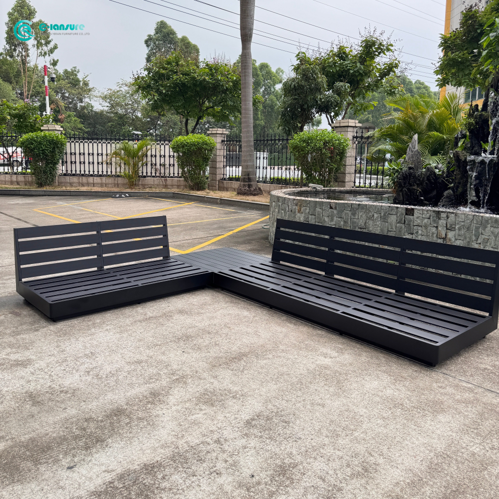 Minimalist Outdoor Furniture Durable Aluminum Frame Outdoor Sectional Sofa Set Waterproof Garden Sofa Seating