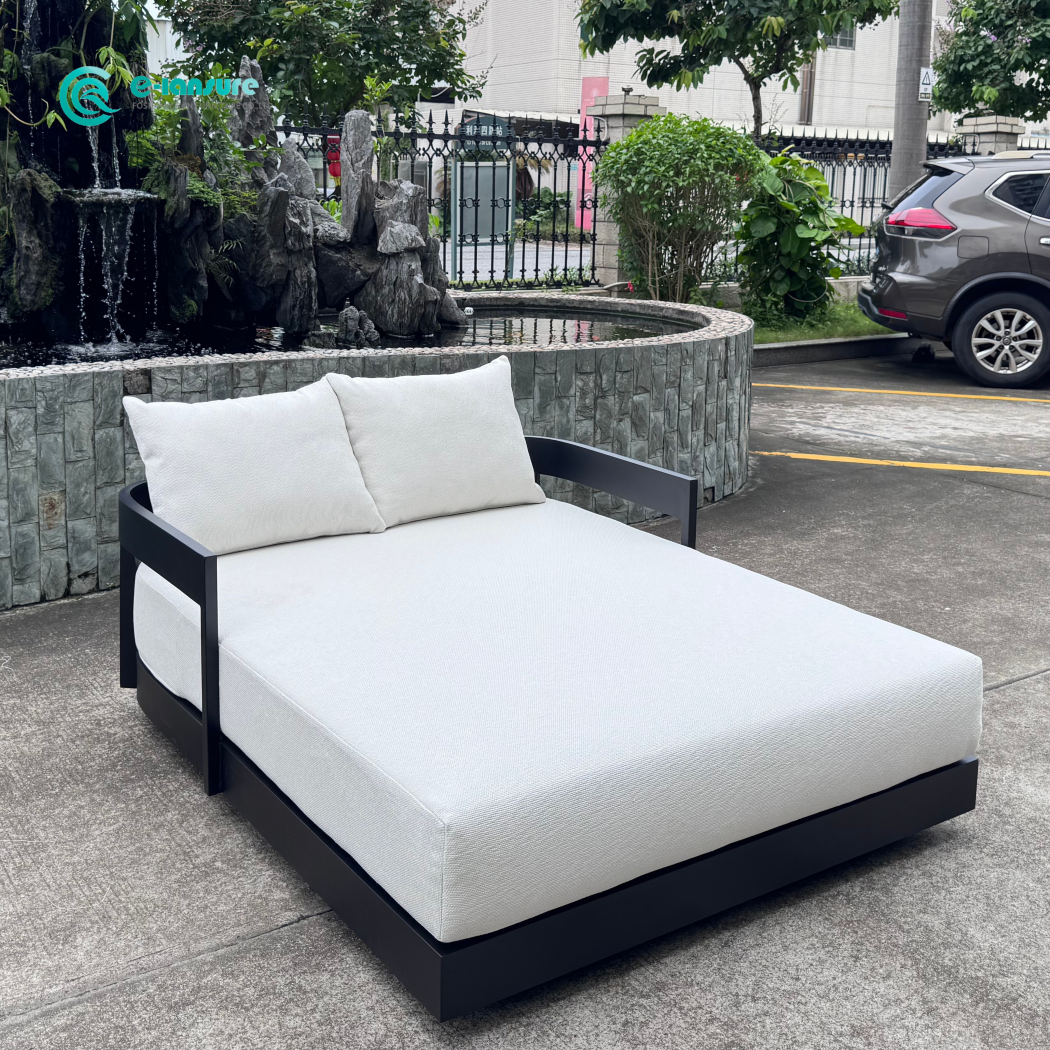 Leisure Outdoor Furniture Aluminum Frame Double Daybed Sun Lounger Sunbed Relaxing for Resort Hotel