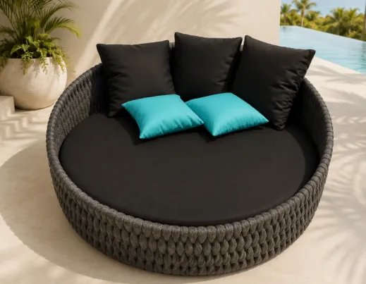 Modern simple daybed Leisure Rope Woven Outdoor Hotel Swimming Pool Furniture Daybed