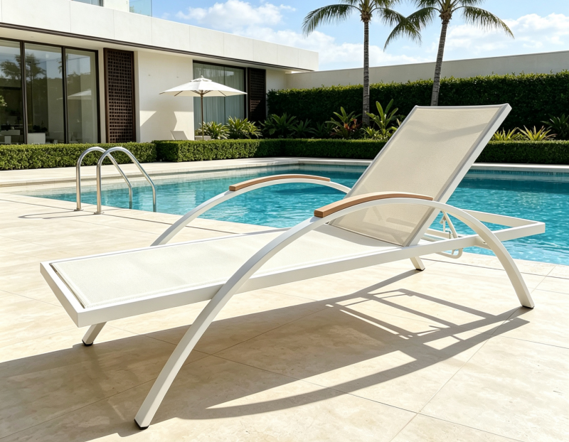 Custom outdoor Aluminum Frame Swimming Pool Sun Lounger