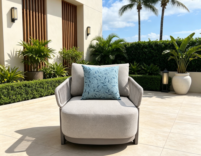 Durable Aluminum Frame Woven Rope Sofa Leisure Outdoor Garden Furniture Patio for Villa Hotel Courtyard Resort Outdoor Area