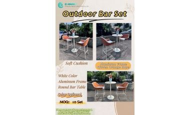 Premium Outdoor Bar Set | Aluminum & Hand‑Woven Rope Bar Furniture for Hotel, Villa & Cafe Projects