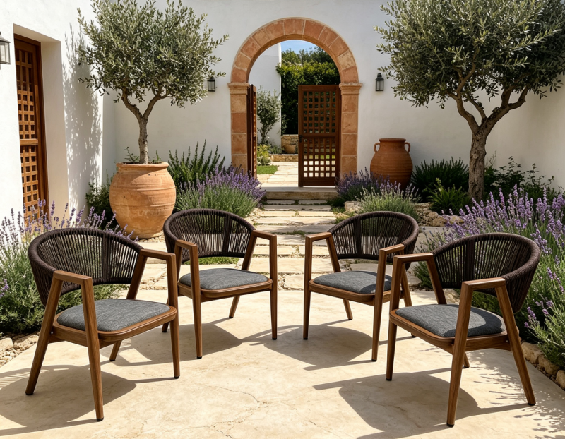 Wholesale Premium Vintage Durable Aluminum Frame and Rattan Chair  Comfort  Customizable Chair for Outdoor Use