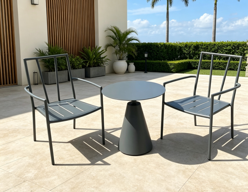 Hot Sale Products Garden Lounge Chair and Coffee Table Furniture Set Aluminum Frame Dining Set for Resort Garden Patio