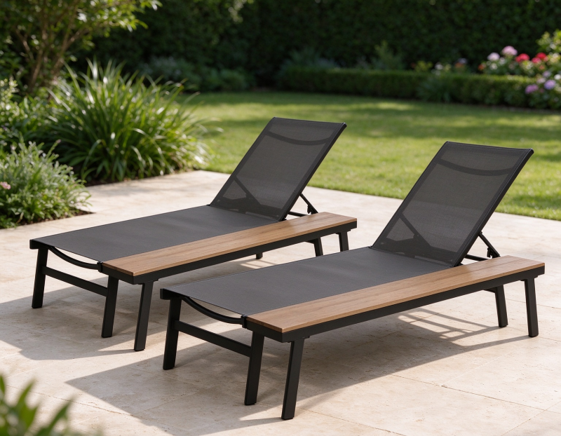 Durable Aluminum Frame Outdoor Sun Lounger Chaise Lounge Chair Sunbed For Hotel Resort Patio